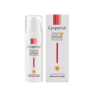 فلوئید ضدآفتاب پاوربرایت سیسپرسا  مدل Sun Defence ضد لک و روشن کننده spf 50