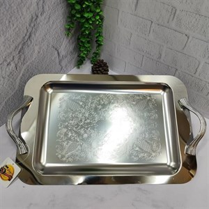 سینی پذیرایی استیل ضخیم سایز بزرگ