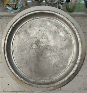 سینی مسی قلم‌دست قدیمی - قطر48- وزن1.8 - پهلوی