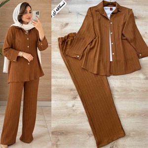 شومیز شلوار نیکا رنگ بندی زیبا و شیک 🥰❤️کد14047 ماه بانو