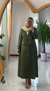 کت دامن جلو دکمه ارغوان لنین اعلا 🎀🛍۲۷۵۱ آرشیدا