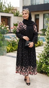 پیراهن یقه چین گلشن  بوگاتی اعلا زیبا وجذاب تنخور عالی تکرنگ مشکی 🎀 🎀 کد ۱۸۳۰۴ دلتا