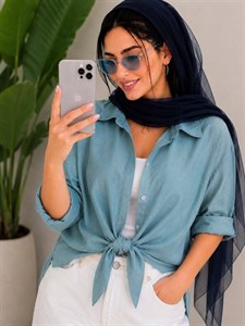 شومیز گره ای لیزری با کیفیت عالی و رنگ بندی کد 75961 تارا