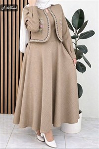 ست کت و سارافون گلدوزی ژیوا با کیفیت و زیبا در رنگ بندی کد 7326 شایسته