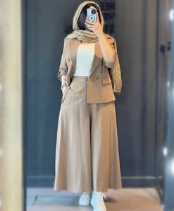 کت و دامن شلواری رویا تنخور شیک و تابستانه ❤️🥰کد 630 آدراپانا
