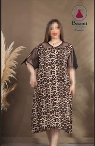 پیراهن پلنگی کرپ بوگاتی 🎀🛍🌌۵۵۹۰ بزمی