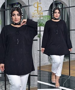 مانتو طرح پیچک نخی خامه دوزی شده زیبا وشیک تنخور عالی تکرنگ مشکی 😍 😍 کد ۱۴۰۲۷ فاروین