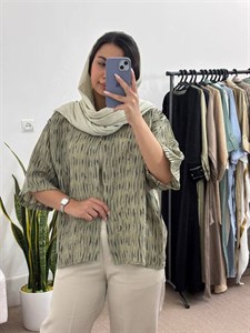 شومیز کوک دوزی گازوییلی تک رنگ سبز❤️🎀کد9592 ترمه