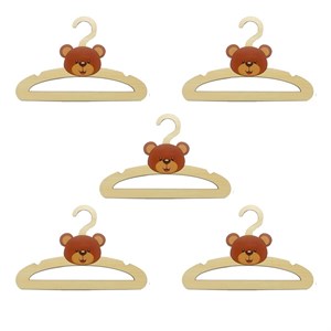 چوب لباسی نوزاد مدل خرس تدی کد teddy بسته 5 عددی