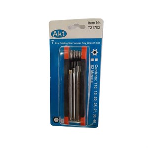 آچار آلن ستاره ای سوراخدار چاقویی (مشتی) سری 7 عددی AKT کد T21702