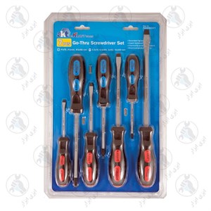سری پیچ گوشتی تخت و چهارسو ضربه خور 7 عددی A-KRAFT کد AA069001