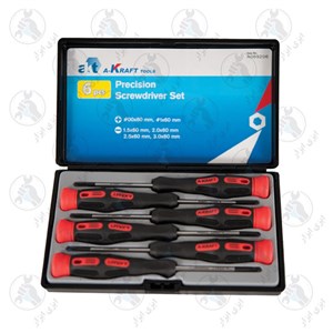 سری پیچگوشتی الکترونیکی 6 عددی جعبه کاچویی A-KRAFT کد AA069206