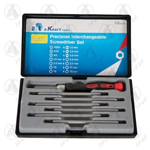 سری پیچگوشتی الکترونیکی ساعتی 14عددی جعبه کاچویی A-KRAFT کد AA069214