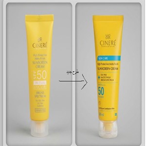 کرم ضدآفتاب بی‌رنگ سینره، مدل SPF50، حاوی محافظ UVA ،UVB و PA، فاقد چربی، مناسب پوست‌های چرب
