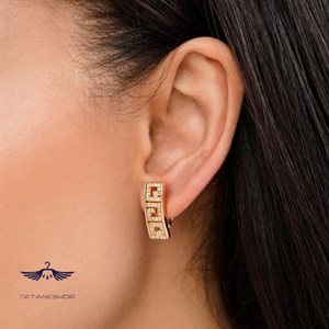 گوشواره حلقه ای نگین دار ورساچ ژوپینگ کد ۰۷۶۶