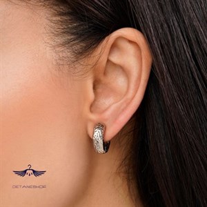 گوشواره حلقه ای سفید ژوپینگ کد۰۷۲۰