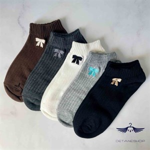 جوراب طرح کبریتی گلدوزی پاپیون