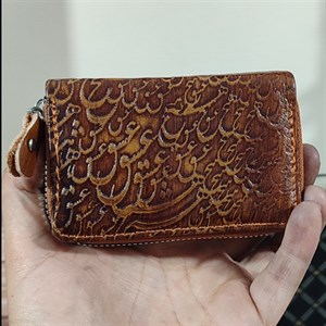 جاکارتی دورزیپ چرم طبیعی گاوی طرح عشق