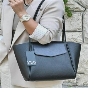 کیف توت‌بگ زنانه بزرگ کیف شانه‌ای جادار و شیک رنگ مشکی