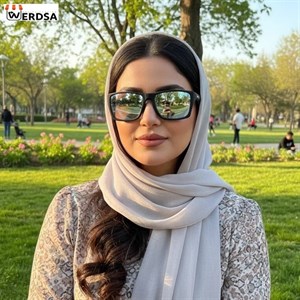 عینک دید در شب لوکس با لنز سبز آبی آینه‌ای 1506AM
