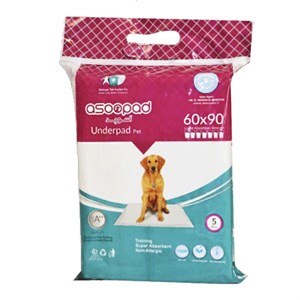 پد زیرانداز بهداشتی سگ و گربه آسوپد 60*90 مدل Zimed Underpad بسته 5 عددی