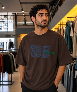 تیشرت نیمه آستین مردانه باکسی مدل 365