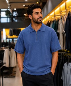 پولوشرت نیم زیپ مردانه مدل Balenciaga