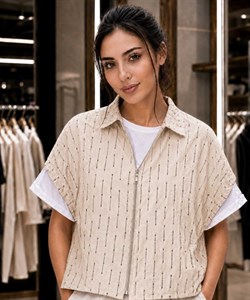 شومیز زنانه مانیسا مدل زیپ دار