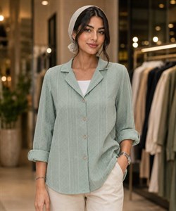 شومیز نیمه آستین زنانه مانیسا مدل لنین