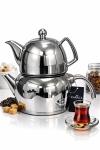 کتری و قوری کاراجا ۳ لیتریقوری ۱ لیتری | مدل نقره‌ای