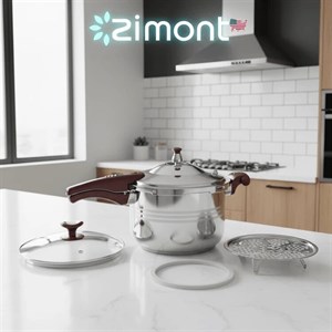 زود پز دسته دار زیمونت- ظرفیت 7 لیتری تمام استیل- مدلAMZ-7