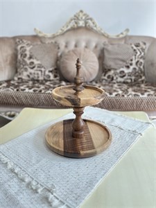 استند دو‌طبقه چوب گردو