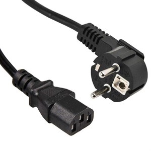 کابل برق 3 پین منبع تغذیه کامپیوتر مدل 16A طول 1.8 متر