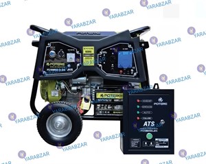 موتور برق بنزینی استارتی تک فاز 9.5 کیلووات پوتر مدل PT21000VES B R ATS BOX