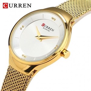 ساعت مچی زنانه کارن بند استیل حصیری CURREN 9028 اورجینال ضداب | اورجینال ضدآب