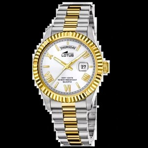 ساعت مچی مردانه لوتوس مدل L18855/1 | کلاسیک دو رنگ با نمایشگر کامل تقویم (Day-Date)