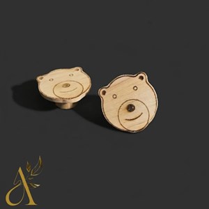 دستگیره چوبی خرسی کودک کد D152 | آراچوب