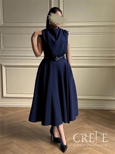 پیراهن کوتاه آستین حلقه حاشیه گیپور