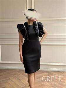 پیراهن غواصی سرشانه چین نوار نقره ای