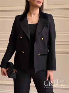کت لینن حصیری یقه مخمل