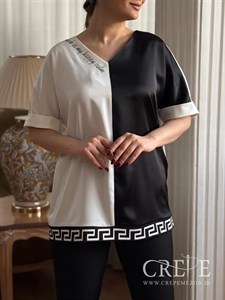 شومیز ساتن آستین کیمونو