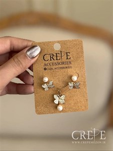 نیم ست ژوپینگ پروانه مرواریدی