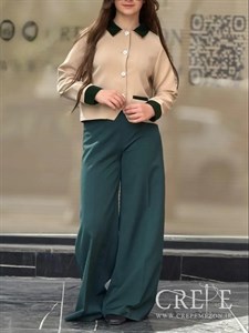 ست کت وشلوار یقه شکاری مخمل