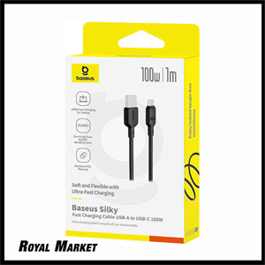 کابل شارژ بیسوس Silky USB-A به Type-C 100W طول 1 متر