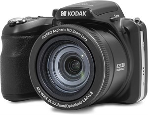 دوربین دیجیتال KODAK Pixpro Astro Zoom AZ425 Bridge با زوم اپتیکال 42X، زاویه دید عریض 24 میلی‌متری، 20 مگاپیکسل، LCD 3 اینچی، فیلمبرداری Full HD 1080P، باتری لیتیوم یونی - مشکی