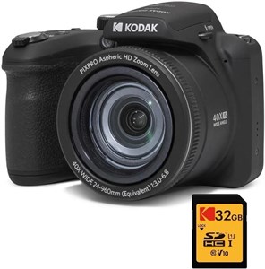 دوربین دیجیتال پل KODAK Pixpro Astro Zoom AZ405کارت SDHC کداک سرعت فوق العاده بالا U1 32 گیگابایت - دوربین 20 مگاپیکسل زوم 40X زاویه باز LCD فیلمبرداری Full HD 1080p OIS باتری AA - قرمز