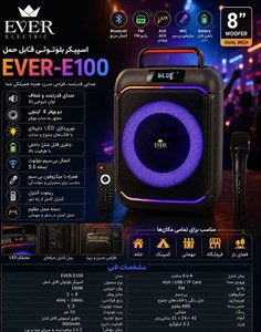 اسپیکر بلوتوثی قابل حمل مدل EVER E100