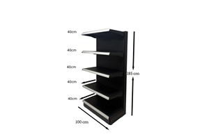 قفسه فروشگاهی یکطرفه 5 طبقه 40 ارتفاع 185 سانتیمتر