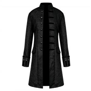 U-WARDROBE Men's Steampunk Vintage Jacket Gothic Tailcoat Victorian Overcoat Outwear Frock for Costume Party 