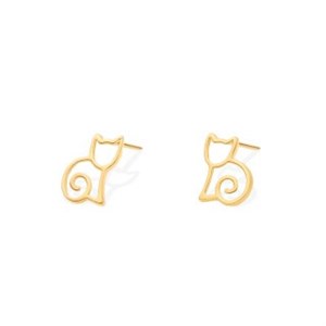 گوشواره طلا 18 عیار مدل میخی گربه و فر ماوی گالری 